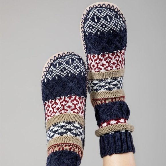 ๐Jacquard Knit Navy Slipper Socks - Nordic Pattern ๐ ๐ Excellent Gift! ๐ - Picture 3 of 7